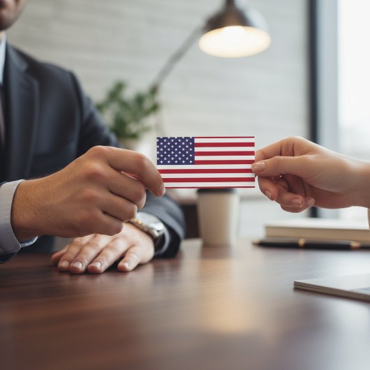 Amerikaanse vlag visitekaartje