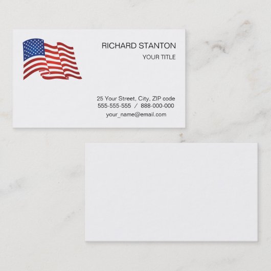 Amerikaanse vlag visitekaartje (Voorkant / Achterkant)