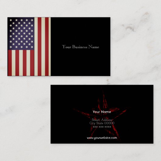 Amerikaanse vlag visitekaartje (Voorkant / Achterkant)