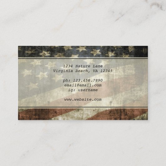  Amerikaanse vlag Visitekaartje (Achterkant)