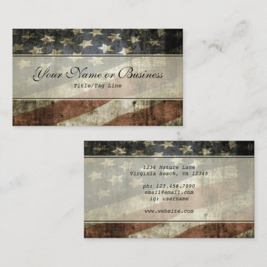  Amerikaanse vlag Visitekaartje (Voorkant / Achterkant)