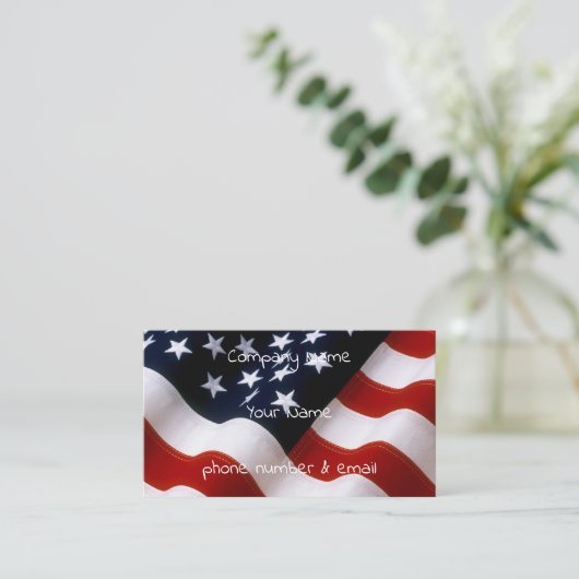 Amerikaanse vlag visitekaartje (Staand voorkant)