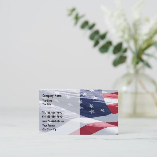 Amerikaanse vlag Visitekaartjes (Staand voorkant)