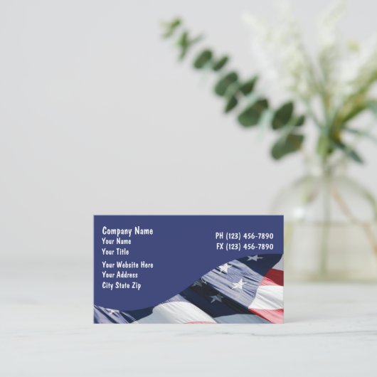 Amerikaanse vlag Visitekaartjes (Staand voorkant)
