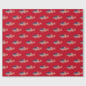 Amerikaanse vlag vispatroon cadeaupapier (Vlak)