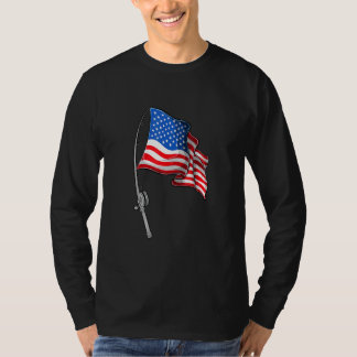 Amerikaanse Vlag Vissen 4e Juli Patriottische Viss T-shirt