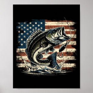 Amerikaanse Vlag Vissen B Vis Visser Poster