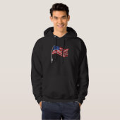 Amerikaanse Vlag Vissen Hengel 4 juli Patriottisch Hoodie (Voorkant volledig)