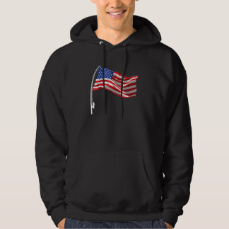 Amerikaanse Vlag Vissen Hengel 4 juli Patriottisch Hoodie