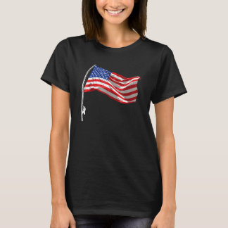 Amerikaanse Vlag Vissen Hengel 4 juli Patriottisch T-shirt