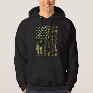 Amerikaanse Vlag Vissen Hengel Baars Visstok Camou Hoodie