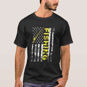 Amerikaanse Vlag Vissen Hengel Usa Patriottisch 4  T-shirt
