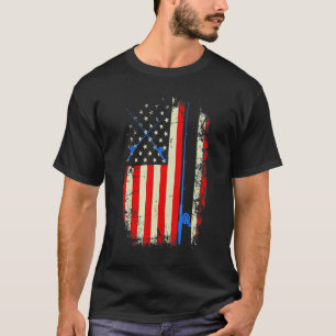Amerikaanse Vlag Vissen Hengel Vissen T-shirt