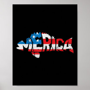 Amerikaanse Vlag Vissen Liefhebbers Visser Grappig Poster