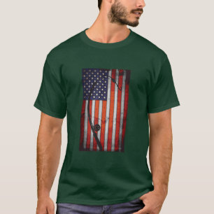 Amerikaanse Vlag Vissen Rod Usa Patriottisch 63  T-shirt