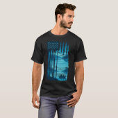 Amerikaanse Vlag Vissen T-shirt (Voorkant volledig)