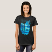 Amerikaanse Vlag Vissen T-shirt (Voorkant volledig)