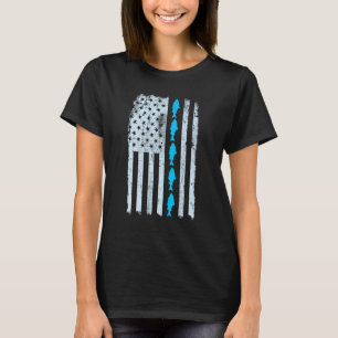 Amerikaanse Vlag Vissen Vintage Vis Visser Patriot T-shirt
