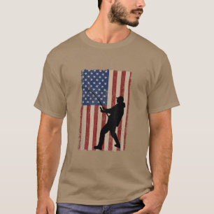Amerikaanse Vlag Vissende Mannen Vader Vintage USA T-shirt
