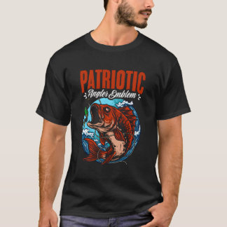 Amerikaanse vlag Vist 4e juli patriottische visser T-shirt