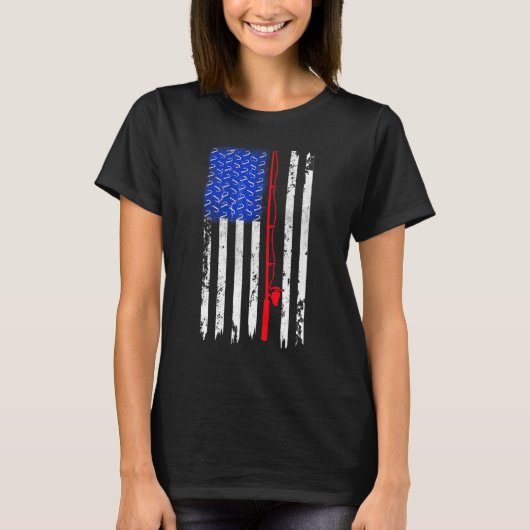 Amerikaanse vlag Vist  Gevist T-shirt (Voorkant)