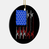 Amerikaanse vlag Vist hook rod fish Fisherman Keramisch Ornament (Rechts)