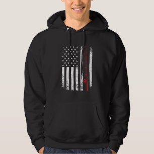Amerikaanse vlag Vist rij - visserij bovenaan H Hoodie