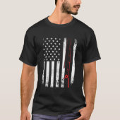 Amerikaanse vlag Vist rij - visserij bovenaan H T-shirt (Voorkant)