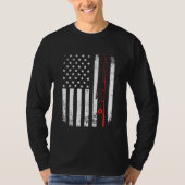 Amerikaanse vlag Vist rij - visserij bovenaan H T-shirt (Voorkant)