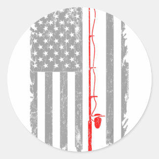 Amerikaanse vlag Vist rij Vist angler Fishin Ronde Sticker