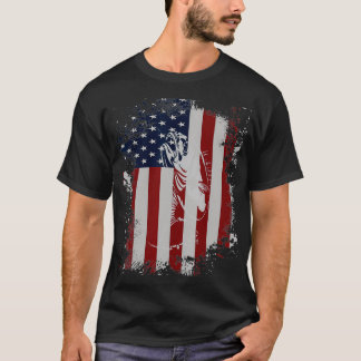 Amerikaanse vlag Vist rod Fishman Gift for Man T-shirt
