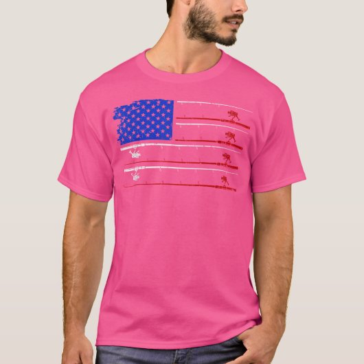 Amerikaanse vlag Vist Rod Funny T-shirt (Voorkant)