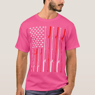 Amerikaanse vlag Vist Rod Vist Lover T-shirt