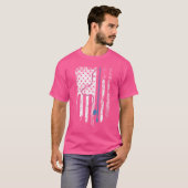 Amerikaanse vlag Vist staaf voor Geviste overloop T-shirt (Voorkant volledig)
