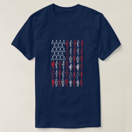 Amerikaanse vlag Vist T shirt, Bass Pro Fish 4th O T-shirt (Design voorkant)