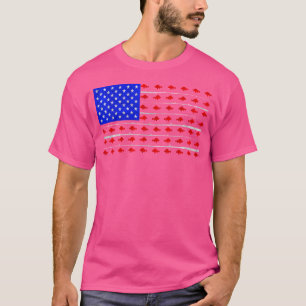 Amerikaanse vlag Vist vis en hengel Vist minnaar T-shirt
