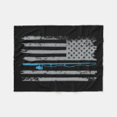 Amerikaanse vlag Vist visser Fleece Deken (Voorkant (Horizontaal))
