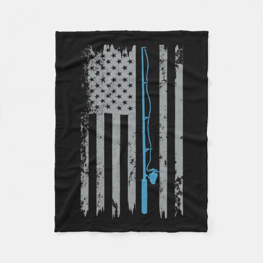 Amerikaanse vlag Vist visser Fleece Deken (Voorkant)