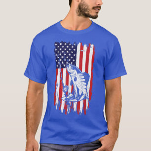 Amerikaanse vlag Vist vissers T-shirt
