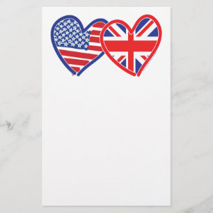 Amerikaanse vlag Vlag hart Briefpapier
