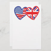 Amerikaanse vlag Vlag hart vlag Briefpapier (Voorkant / Achterkant)