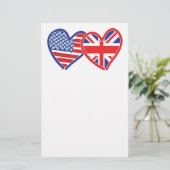 Amerikaanse vlag Vlag hart vlag Briefpapier (Staand voorkant)