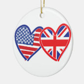 Amerikaanse vlag Vlag hart vlag Keramisch Ornament (Links)