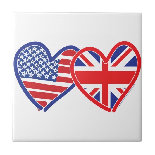 Amerikaanse vlag Vlag hart vlag Tegeltje (Voorkant)