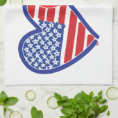 Amerikaanse vlag Vlag hart vlag Theedoek (Gevouwen)