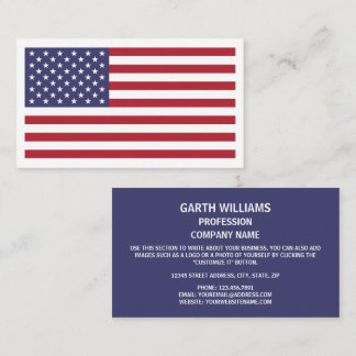 Amerikaanse vlag, vlag van de Verenigde Staten Visitekaartje