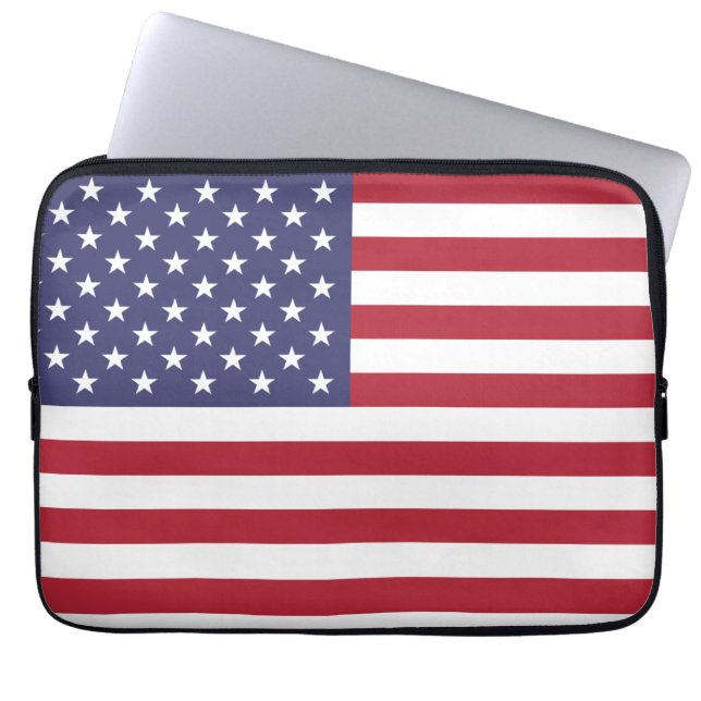 Amerikaanse vlag, vlag van de VS, Amerikaanse vlag Laptop Sleeve (Voorkant)