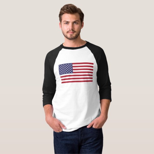 Amerikaanse vlag, vlag van de VS, Amerikaanse vlag T-shirt (Voorkant volledig)