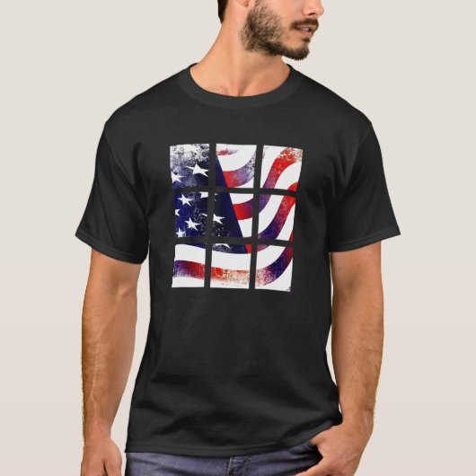 Amerikaanse vlag - Vlaggenpatroon T-shirt (Voorkant)