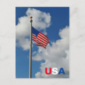 Amerikaanse vlag Vliegend rood wit en blauw patrio Briefkaart (Voorkant)